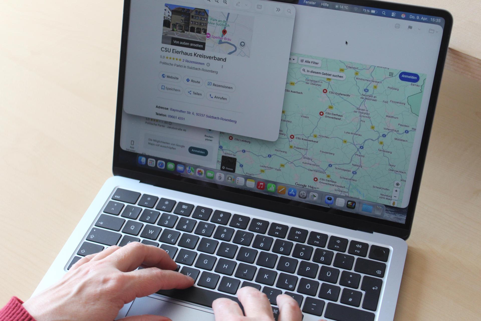 Auch das CSU-Kreisverbandsbüro in Sulzbach-Rosenberg war auf Google Maps mit dem Wort „Eierhaus” versehen worden.  (Bild: Jennifer Battaglia)
