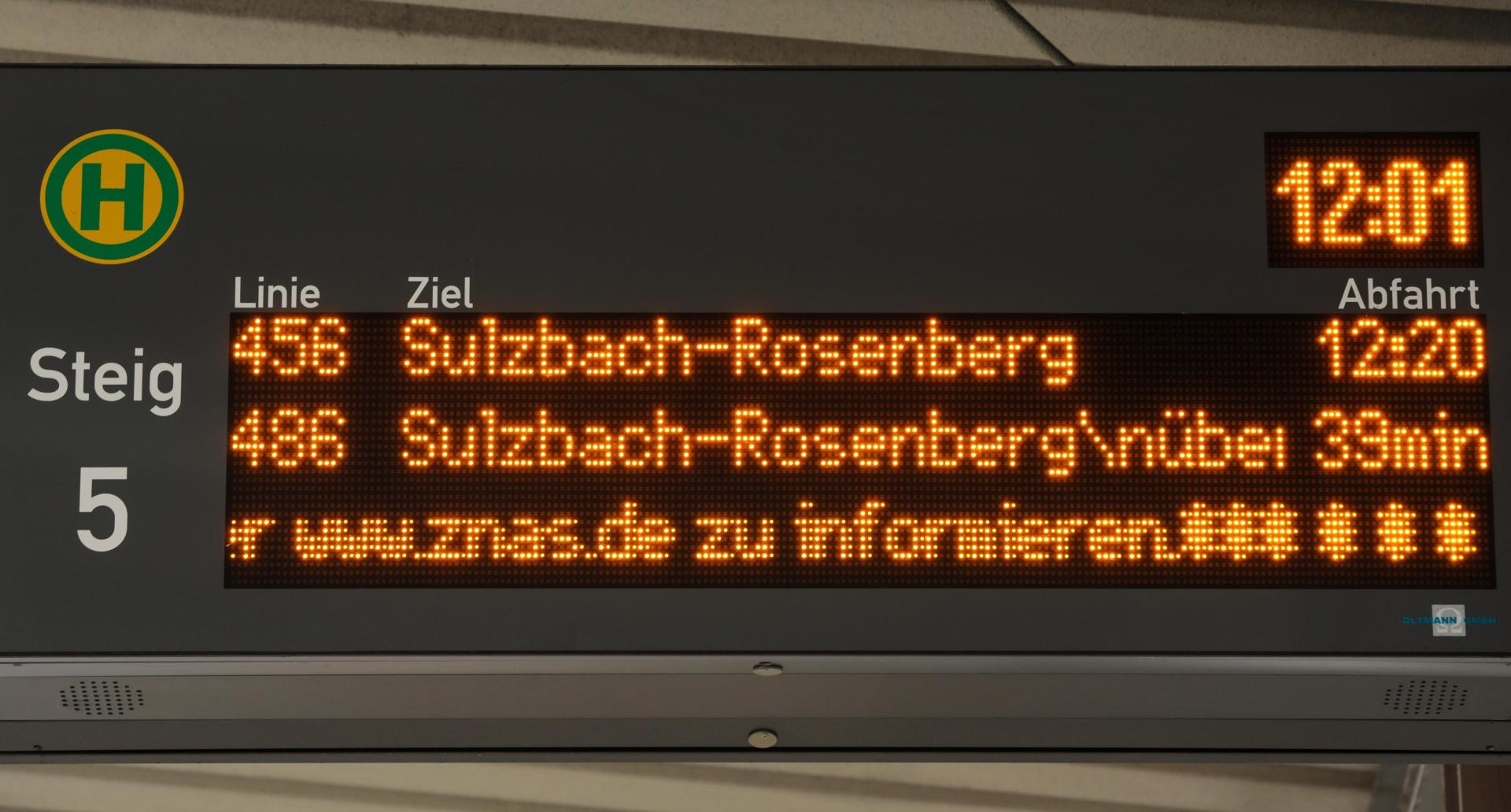 Bauarbeiten zwischen Obersdorf und Altmannshof sorgen für Änderungen auf der Buslinie 456 (Amberg–Poppenricht–Sulzbach-Rosenberg). (Symbolbild: Wolfgang Steinbacher)
