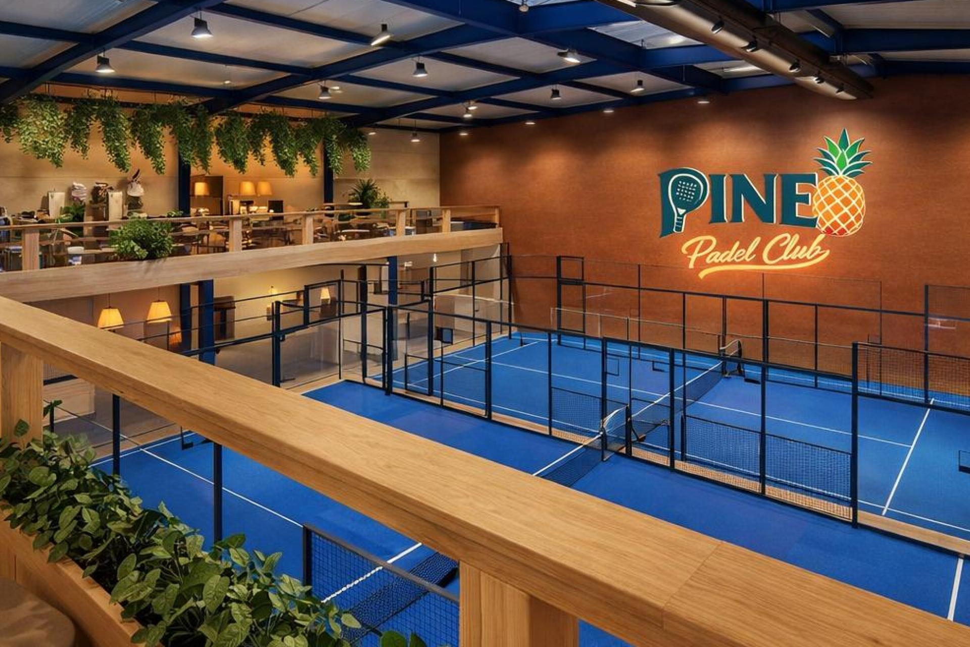 So oder so ähnlich soll die Halle für Padel Tennis in Amberg später einmal aussehen. Mitgründer Alexander Arendt generierte dieses Bild mithilfe von KI.  (Symbolbild: KI generiert von Alexander Arendt)