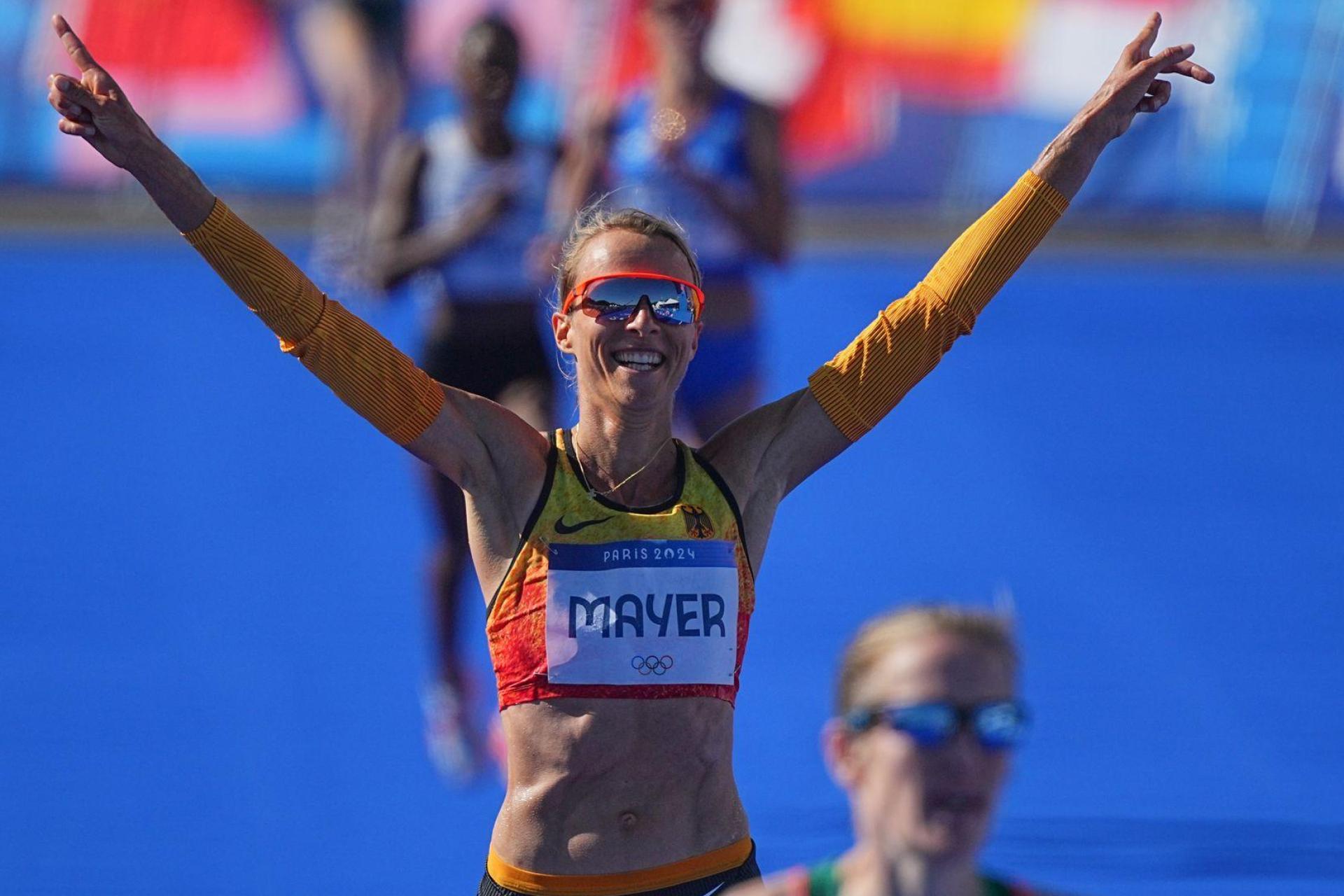 Erneut deutsche Marathon-Meisterin: Domenika Mayer aus Regensburg. (Archivbild) (Bild: Michael Kappeler/dpa)