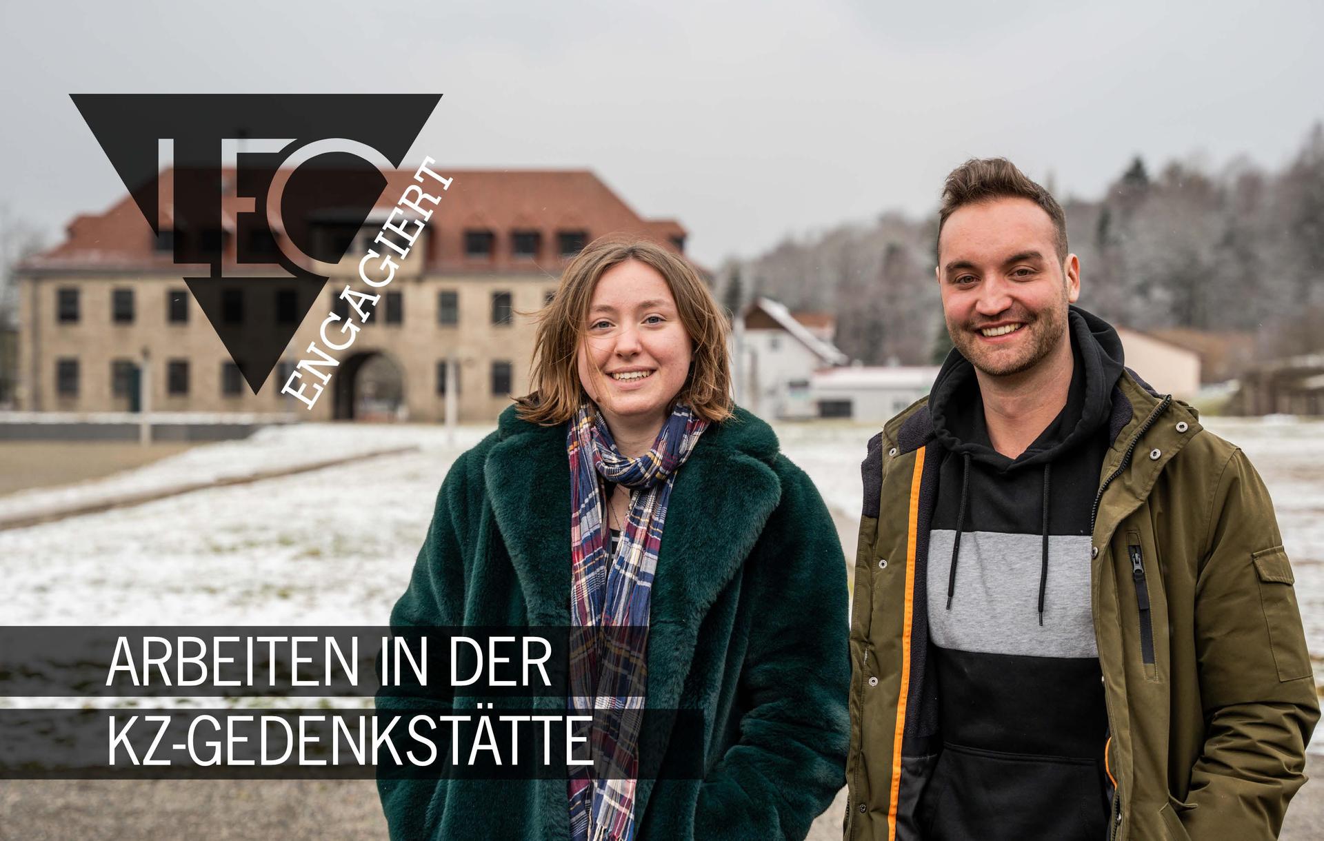 Als Bundesfreiwillige und Volontär arbeiten Michal und Rene in der KZ-Gedenkstätte. (Bild: Marina Gube / Grafik: Redaktion Magazine)